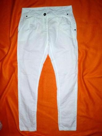 Módní pecka - bílé vzdušné letní kalhoty, new look,158