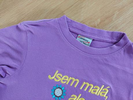 Tričko "jsem malá, ale šikovná", fialové, v.128, 128