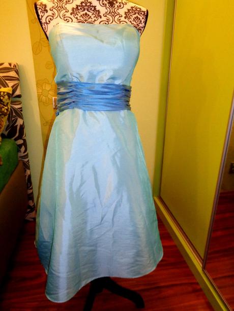 Luxusní tyrkysové společenské šaty 42/44, 42