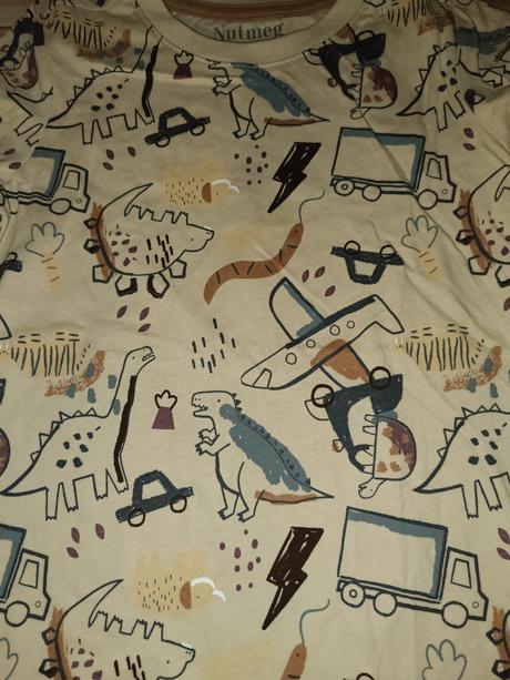 Béžové tričko s dinosaury 110 nutmeg, nutmeg,110