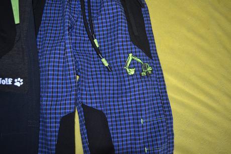 2x kalhoty softshellové wolf a bavlněné,v.98, wolf,98