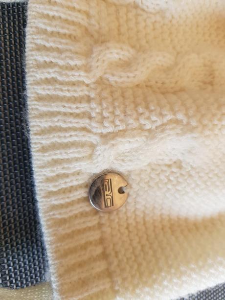 Dětská bílá/smetanová čepice s kožešinovou bam 1-3, 86