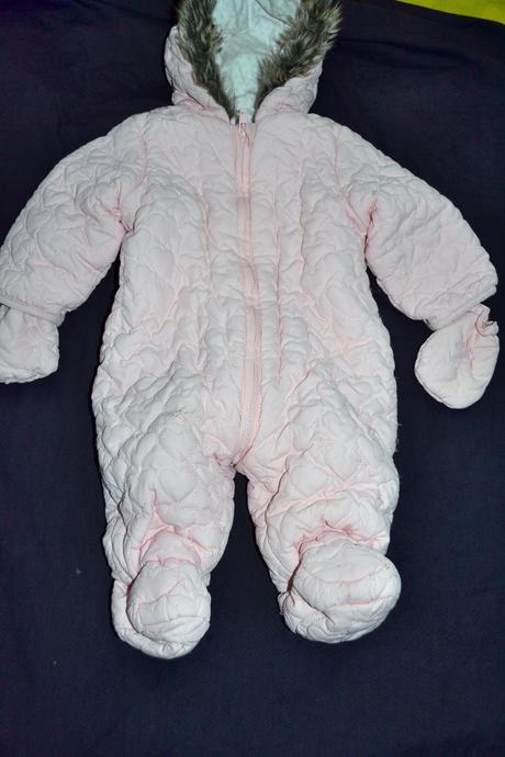 Kvalitní zimní kombinéza dívčí + rukav. 0-3 měs, early days,68