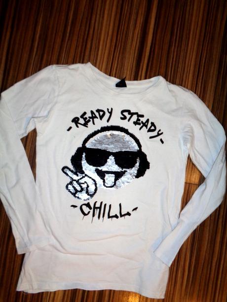 Bílé tričko s flitrovou obousměrnou aplikací, chapter young,158