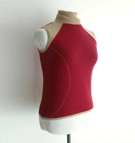 Rolák bez rukávů s ozdobným štepováním, l