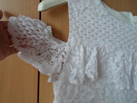 Bílé krajkové šaty šatičky, f&f,152