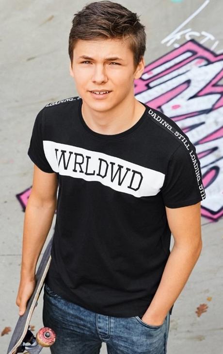 Černé moderní tričko bílý potisk vel. 170/176, pepperts,170 / 176