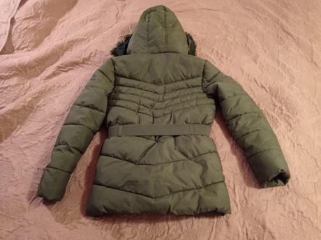 Zimní bunda, kabát teplý khaki, c&a,158