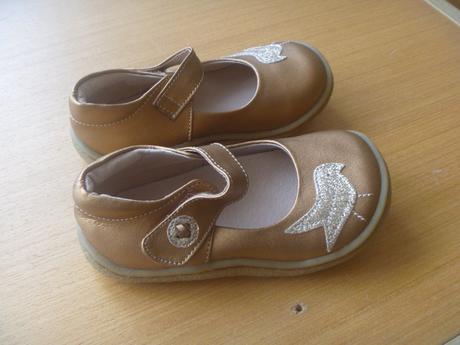 Nové barefoot zlaté baleríny s ptáčkem vel. 24, 24