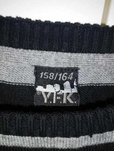 Tenčí bavlněný chlapecký svetr vel.158/164 y.f.k., 158