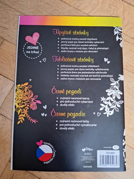 Omalovánky neon boho black.  nepoužité., 