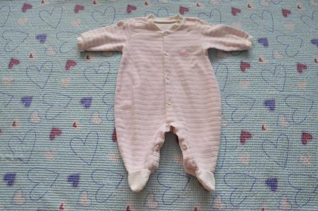 Proužkatý teplejší overal s výšivkou, beruškami, baby,62