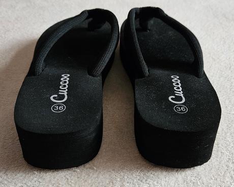 Dívčí letní pantofle, žabky, černé, vel.36, 36