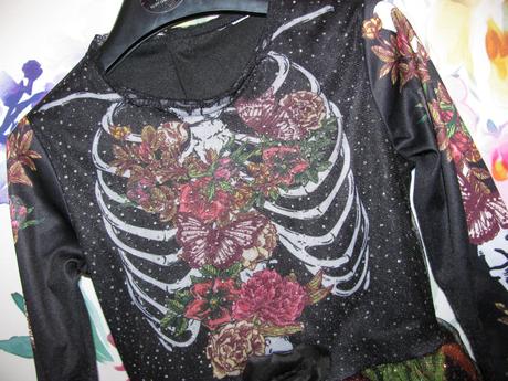 Karneval-dívčí šaty kostlivka halloween, 