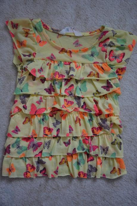 Tuniky s volánky třeba pro dvojčata, h&m,110
