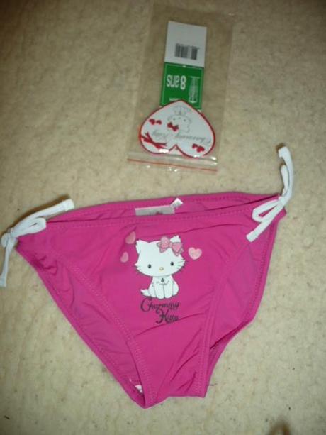 Plavky bikiny hello kitty vel 7/8 let, sanrio,122 / 128