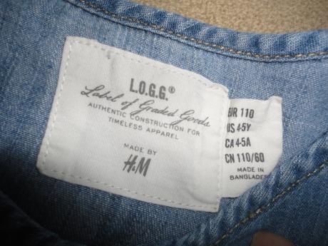 Supr riflové šaty hm, vel. 4-5 let, h&m,110