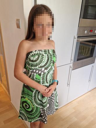 Šaty bez ramínek zelené jane norman, 152