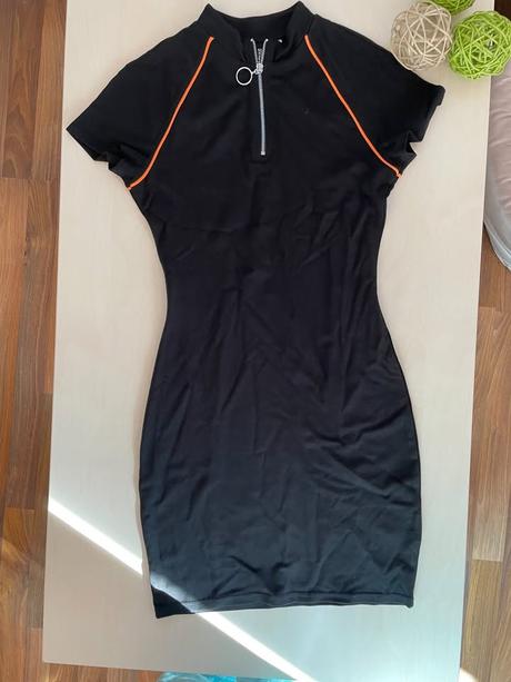 Nové černé elastické šaty se zipem, vel xs/s, hm, h&m,s / xs