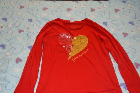 146 152 triko dlouhý rukáv s měnícím srdcem, lindex,152