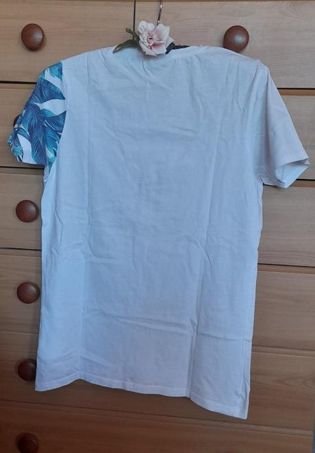 Smog bílé bavlněné tričko s tropickým motivem, xs