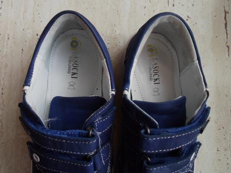 Modré boty polobotky kožené, lasocki,35