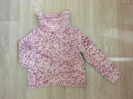 Růžovo-bílý žinylkový svetr (vel. 104), palomino,104