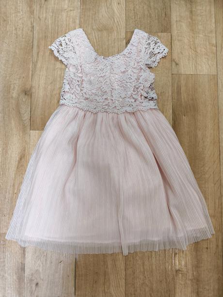 Šaty s krajkou růžové, h&m,140