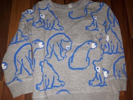 Šedá mikina s medvědy 104, marks & spencer,104