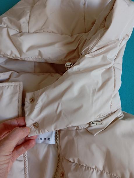 Puffer zimní bunda krémová, sinsay,42 / xl