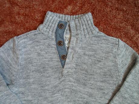 Šedý teplý svetr svetřík, h&m,122