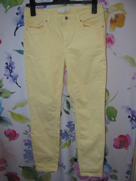 Strečové žluté džínové kalhoty essentials, 38