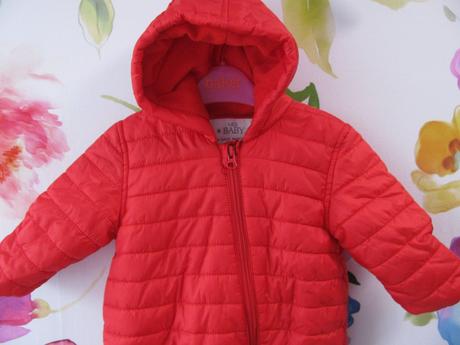 Dětská prošívaná kombinéza s kapucí a rukavičkami, marks & spencer,68