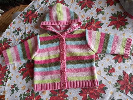 Holčičí růžový svetr, svetřík pruhovaný do růžova, 80