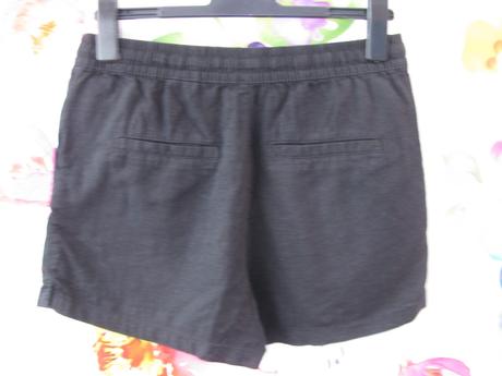 Dámské černé lněné šortky, kraťasy, h&m,s