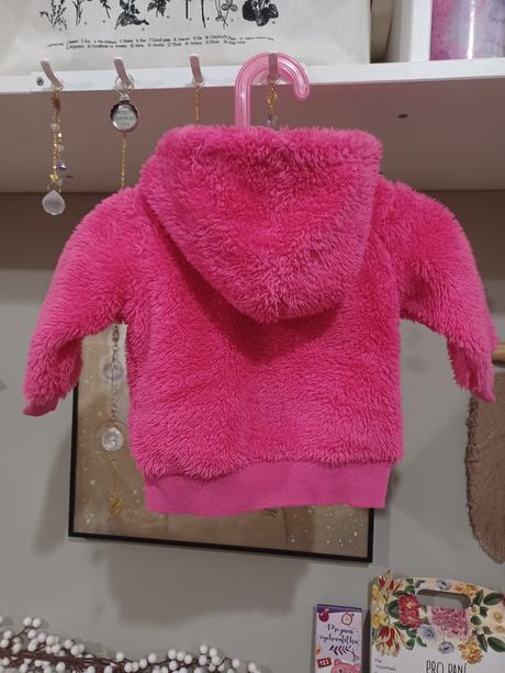 Růžová mikina chlupatka roxy 6-12m, roxy,68