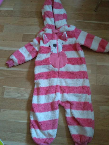 Huňatý,chlupatý pruhovaný overal next, next,98