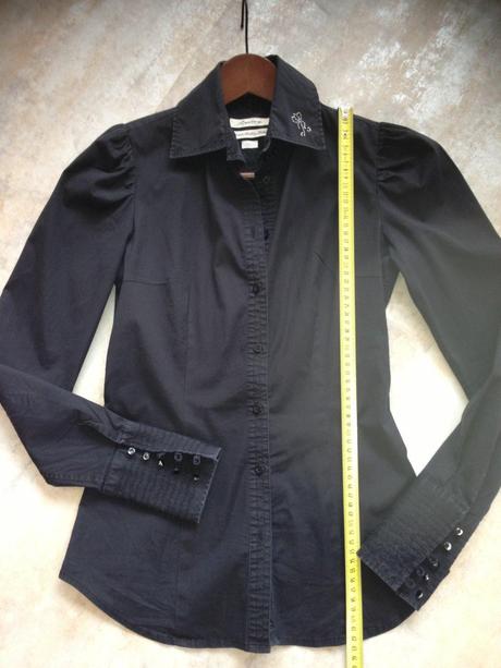 Černá košile blůza replay xsmall vel.36 kamínky, replay,36