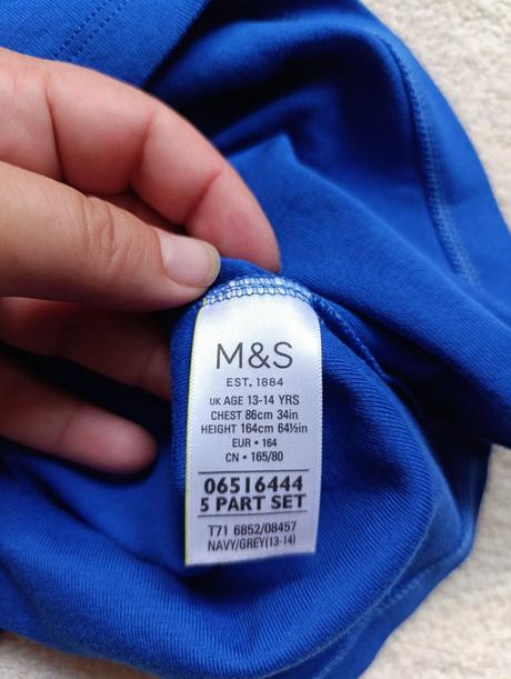 Bavlněný modrý nátělník m&s vel. ca 146/152, marks & spencer,146