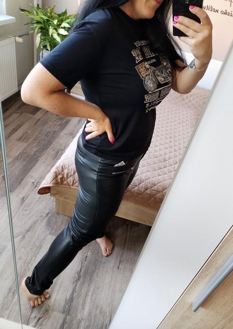 Dámské koženkové kalhoty vel m 38, kik,m