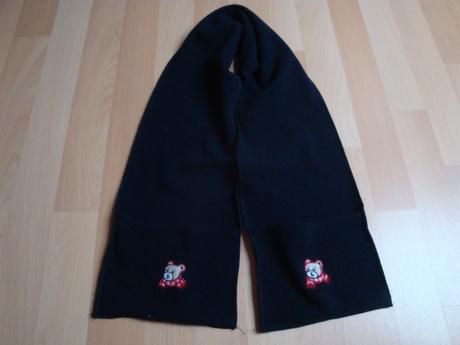 Šála s medvídkem - černá,