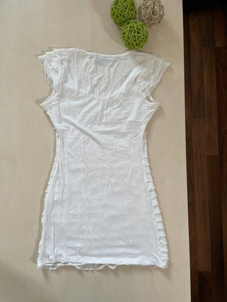 Bílé volánkové triko/minišaty, vel xs-s/m, clockho, clockhouse,xs