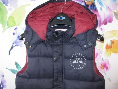 Krásná teplá prošívaná vesta s kapucí pepe jeans, pepe jeans,152
