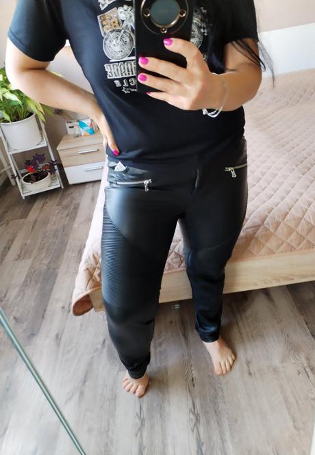 Dámské koženkové kalhoty vel m 38, kik,m