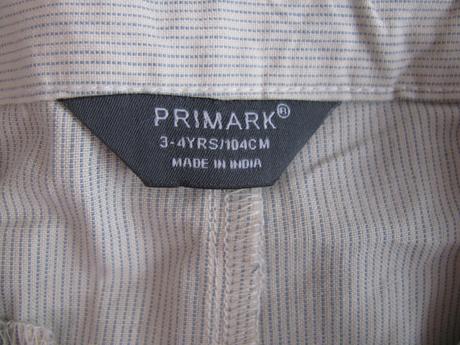 Béžové tenké šortky s jemným proužkem, primark,104