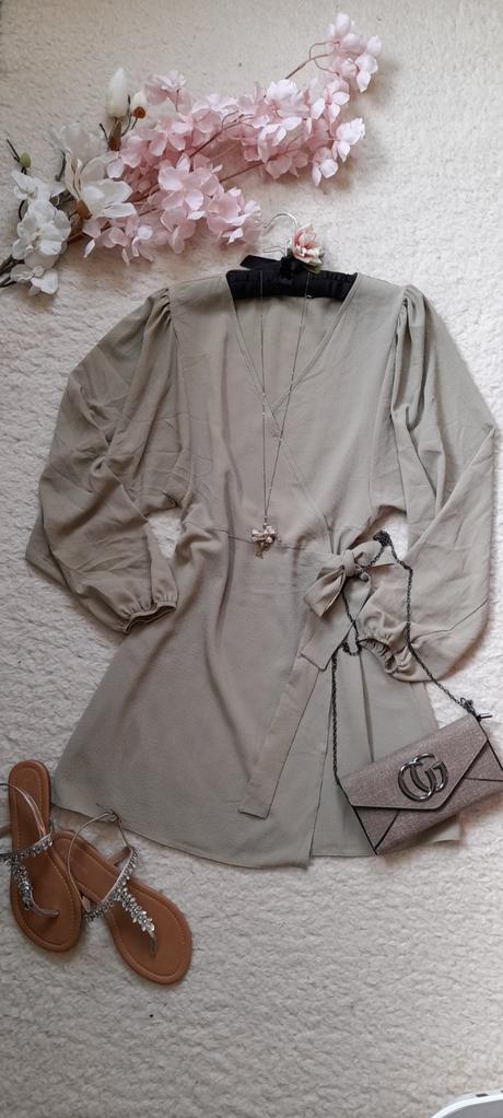 Asos olivové zavinovací krátké šaty, 40