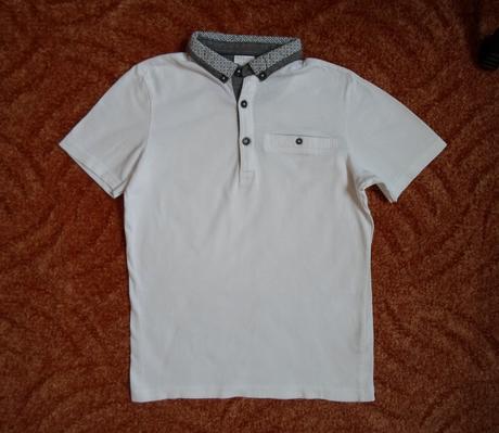 Bílé tričko triko s límečkem polo, f&f,134