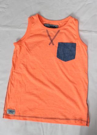 Ob36. meruňkové tílko s džínovou kapsičkou 7-8 let, next,128