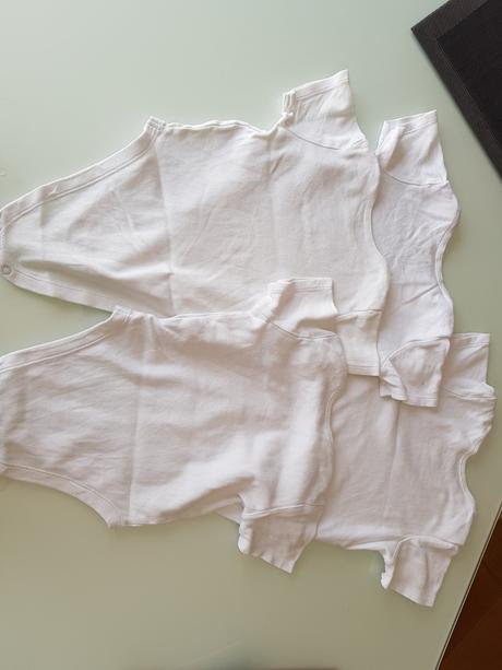 4ks bílé body s krátkým rukávem ff vel. 18-24měs, f&f,92