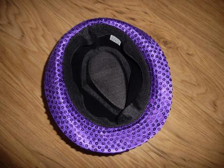 Fialový klobouk- čepice s flitry vel.52- 6-8let, 122